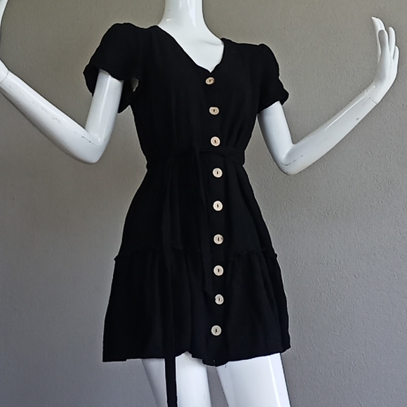 Ally Fashion Dresses & Skirts - Ally little black dress with rustic look buttons at the front